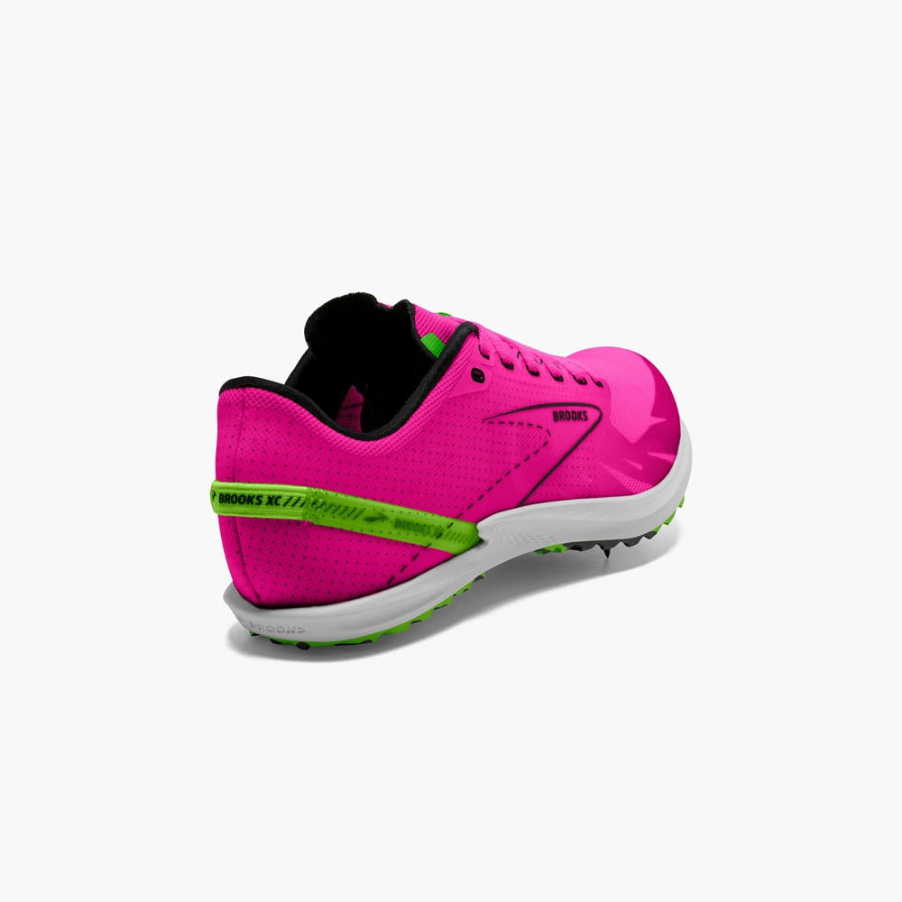 Chaussure Running Brooks Draft XC Cross Country with Spikes Rose Vert Noir Femme | AEO-3112051